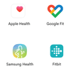 Popular fitness apps such as apple health, google fit, samsung health and fitbit